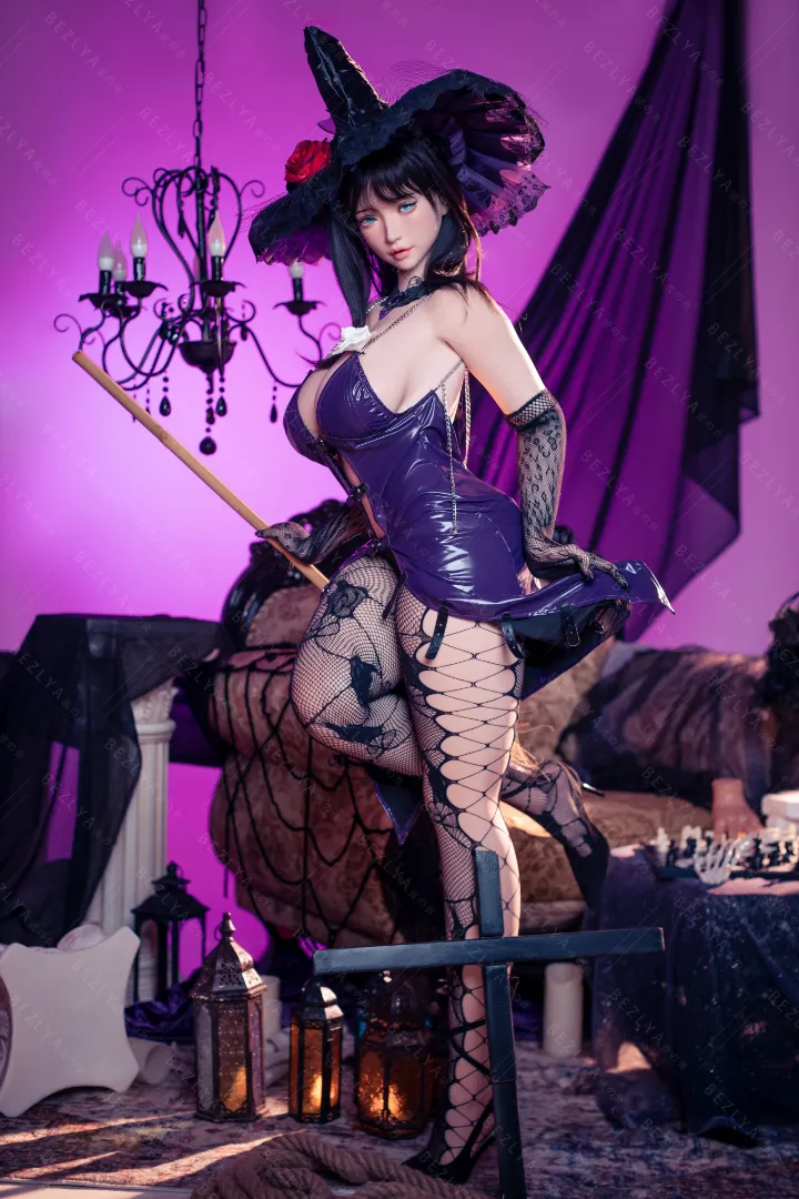 160cm (5ft3) G罩杯 輕量化 矽膠 性愛娃娃, 活動下巴 头部 Mandragora